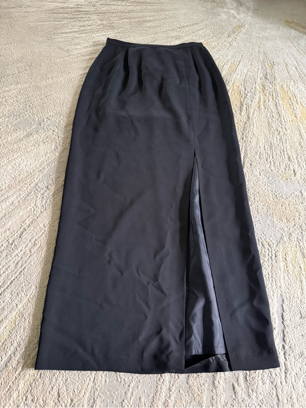 Adrianna Papell Black Long maxi formal skirt front high Slit Column Skirt 12